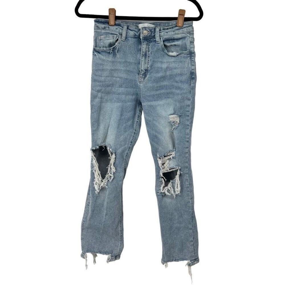 Vervet Light Wash Distressed Destroyed Jeans Sz 28 Womens